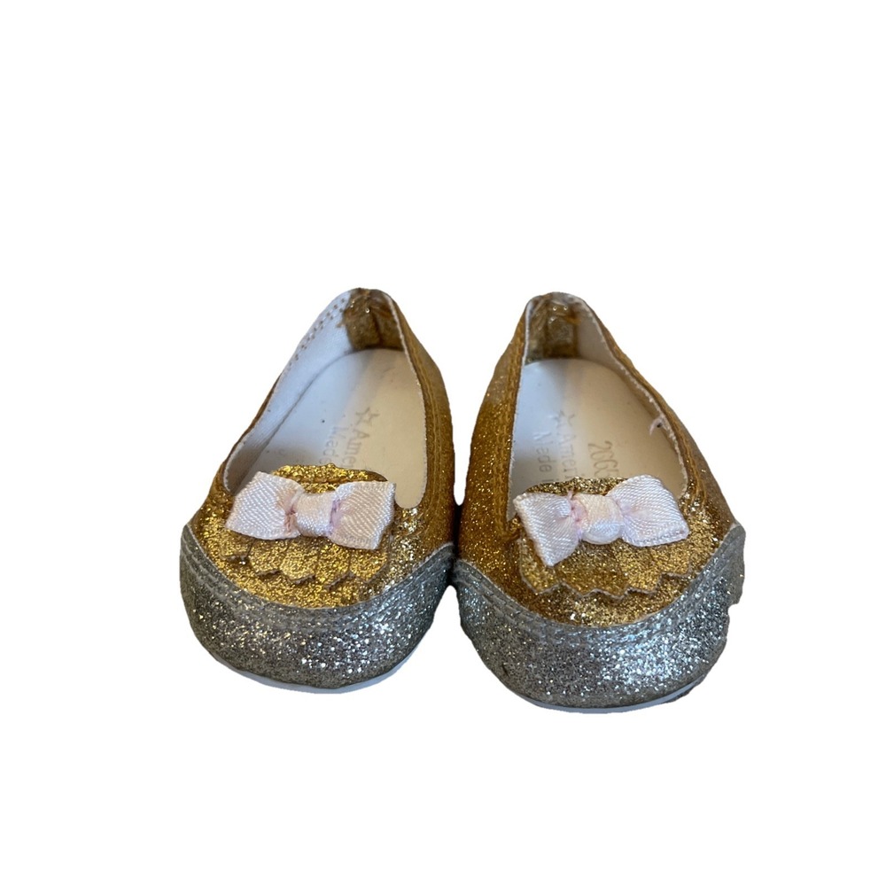 AMERICAN GIRL Truly Me‎ Doll Sparkle Spotlight Gold Silver Glitter Shoes